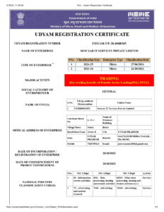 Udyam Registration Certificate